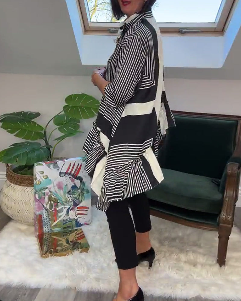 Patchworkskjorte i uregelmæssig stil