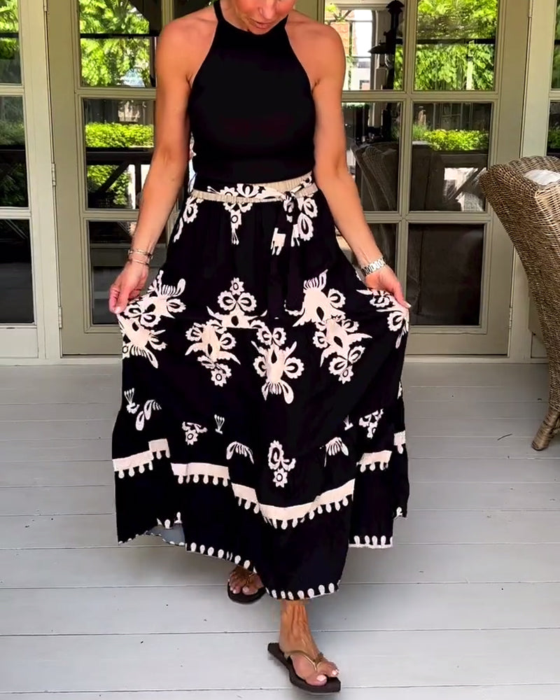 Elegant nederdel med print