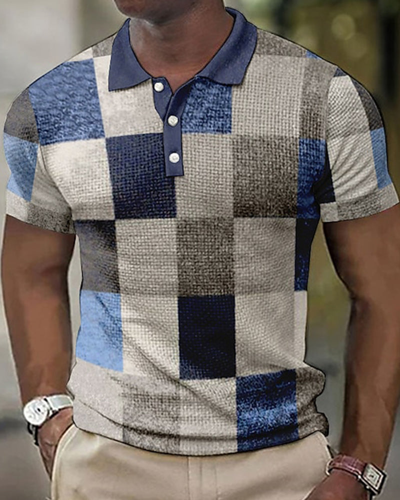 Kortærmet skjorte med plaidprint
