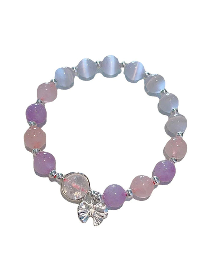 Imiteret katteøje krystalsommerfugle armbånd