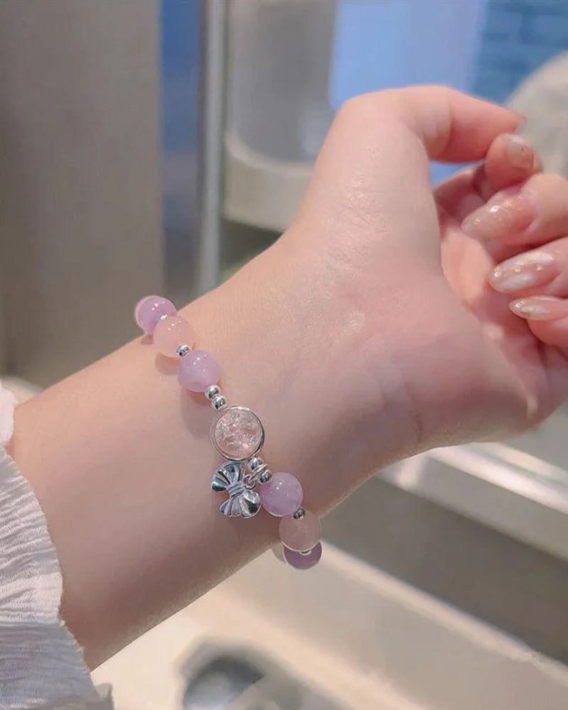 Imiteret katteøje krystalsommerfugle armbånd