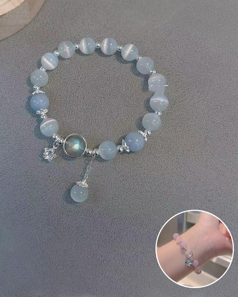 Imiteret katteøje krystalsommerfugle armbånd