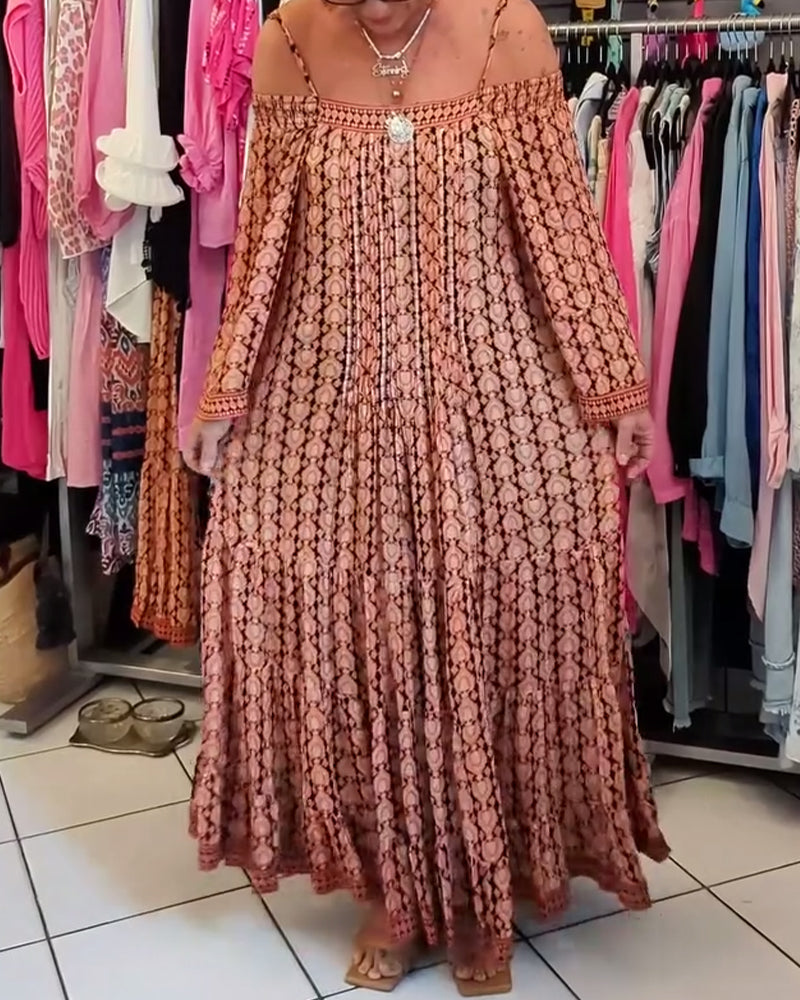 Boheme Stil Løs Kjole Med Seler