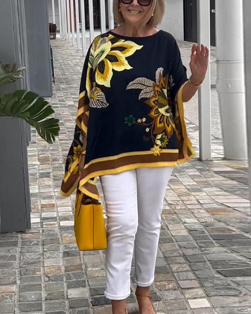 Løs Afslappet Bluse Med Print