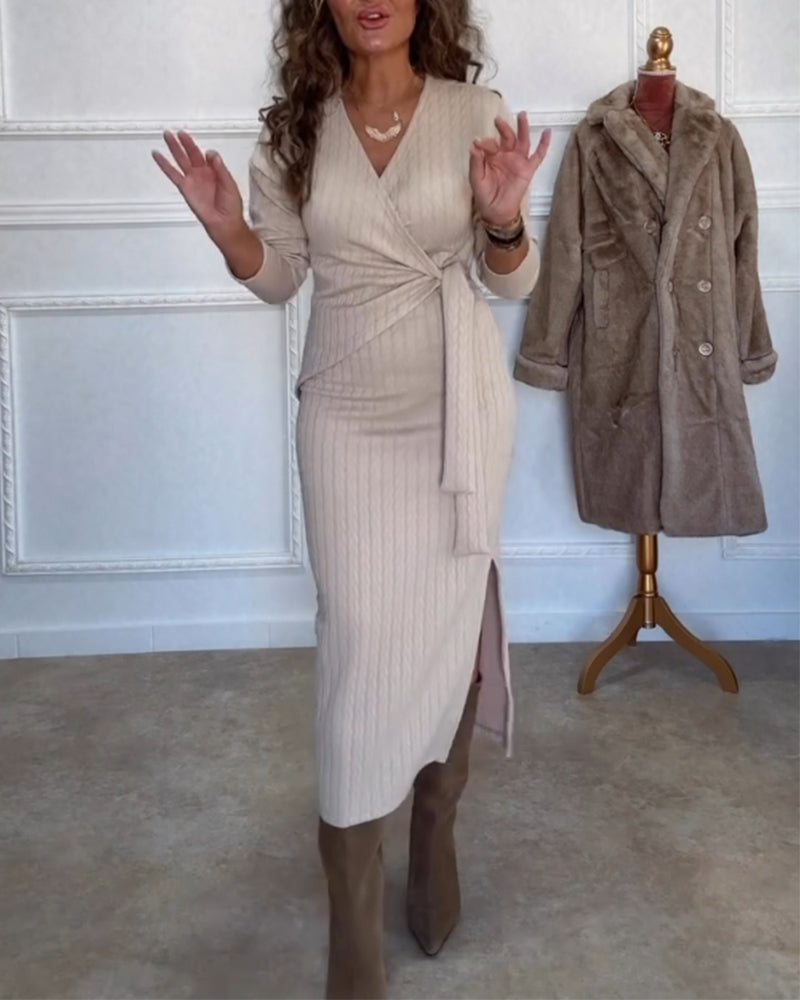 Elegant Bodycon-kjole med V-udskæring