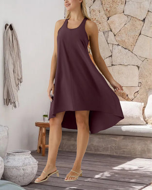 Kjole Indbygget Bh Uregelmæssig Ærmeløs Vest