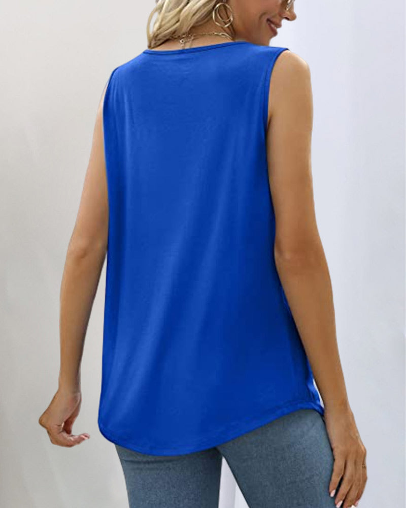 Tanktop bluse med firkantet hals