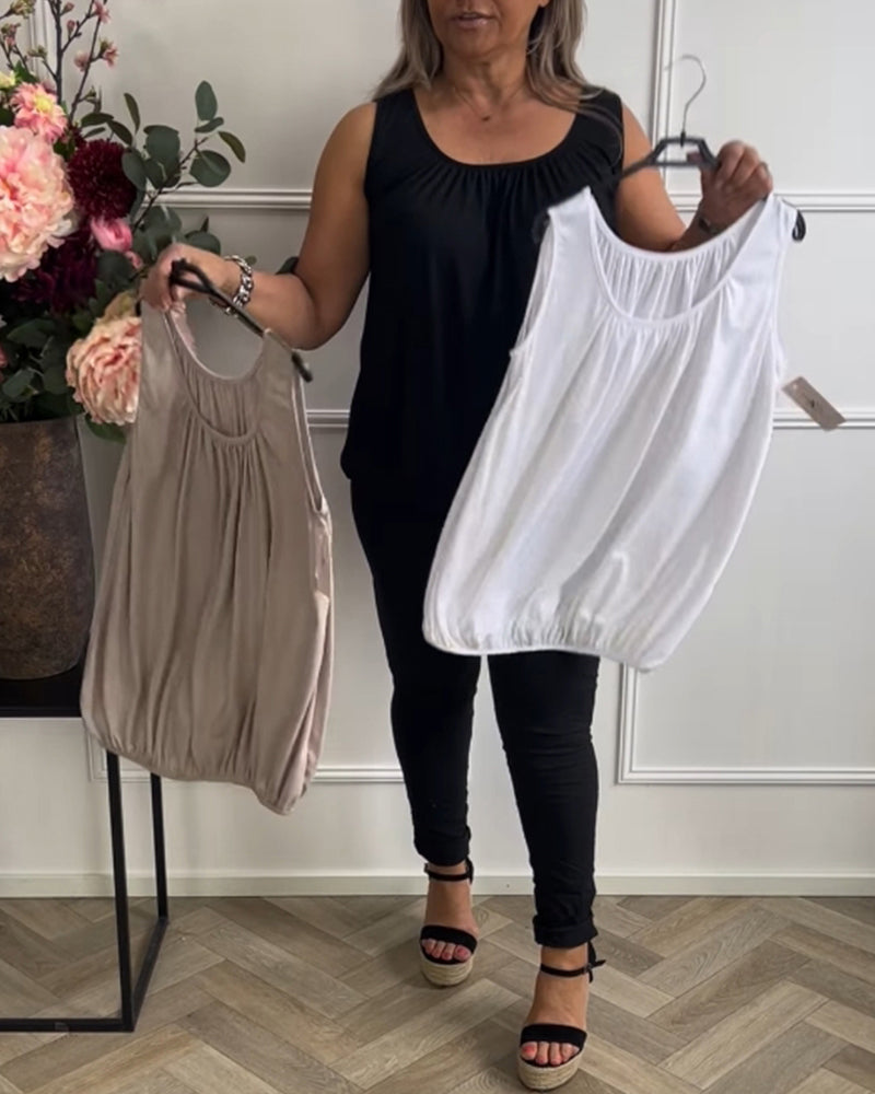 Tank Top Indbygget Bh U-Hals Casual