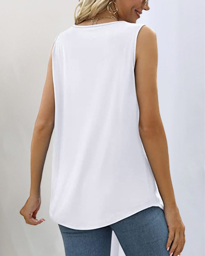 Tanktop bluse med firkantet hals