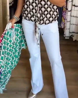 Hvide fritidsbukser med lommer