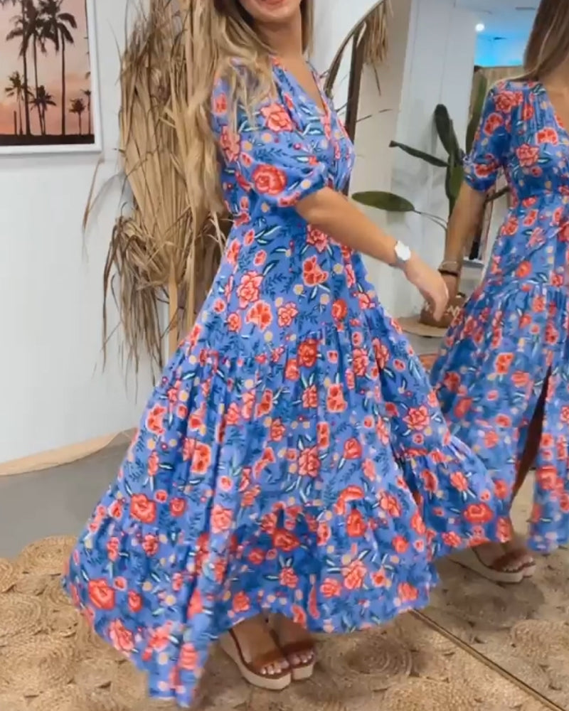 Kjole med roser og slids