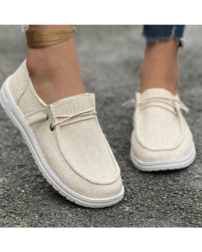 Ensfarvede slip-on sko