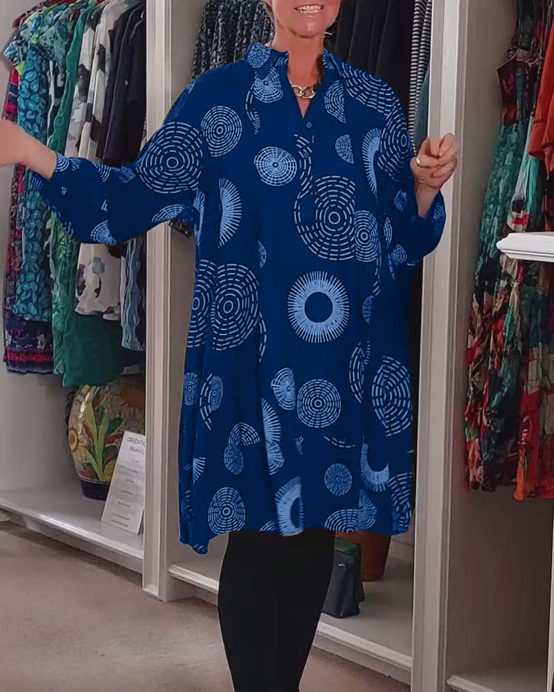 Casual kjole med geometrisk print