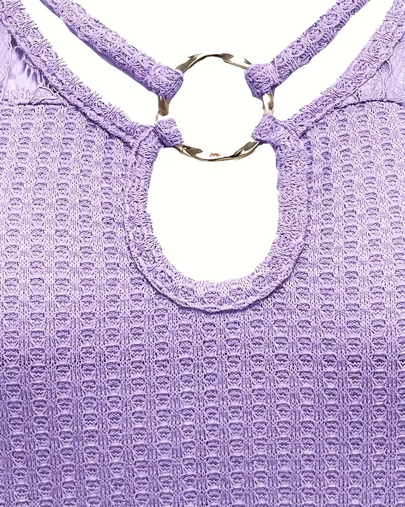 T-Shirt Blonde Panel Strikket