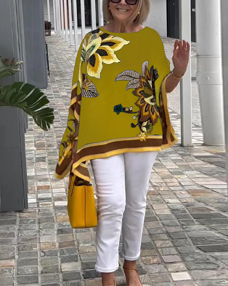 Løs Afslappet Bluse Med Print