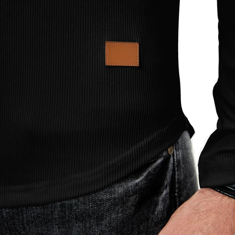 Mænds slim fit v-hals langline muskelskjorte