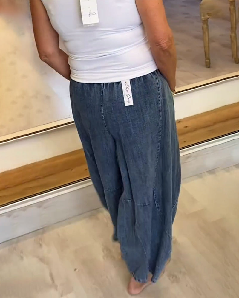 Afslappede Jeans Med Elastisk Talje