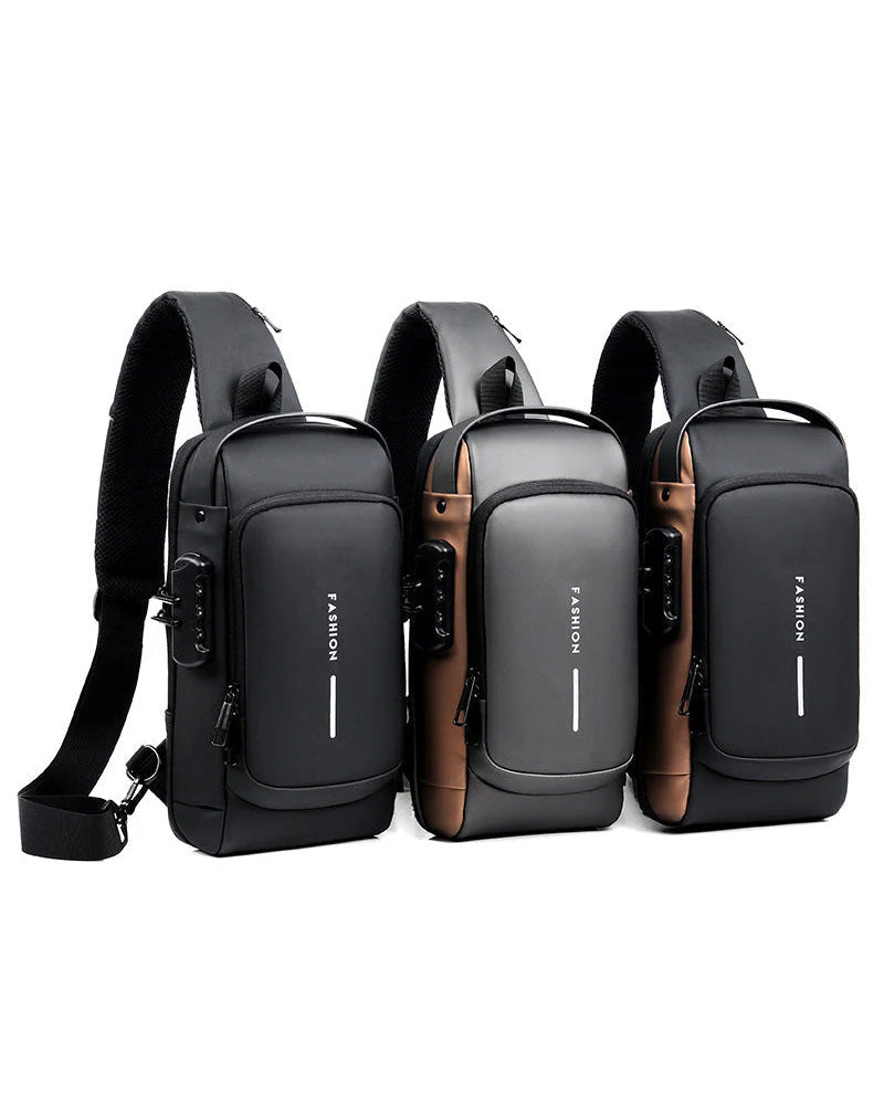 Tyverisikret brysttaske med kodelås