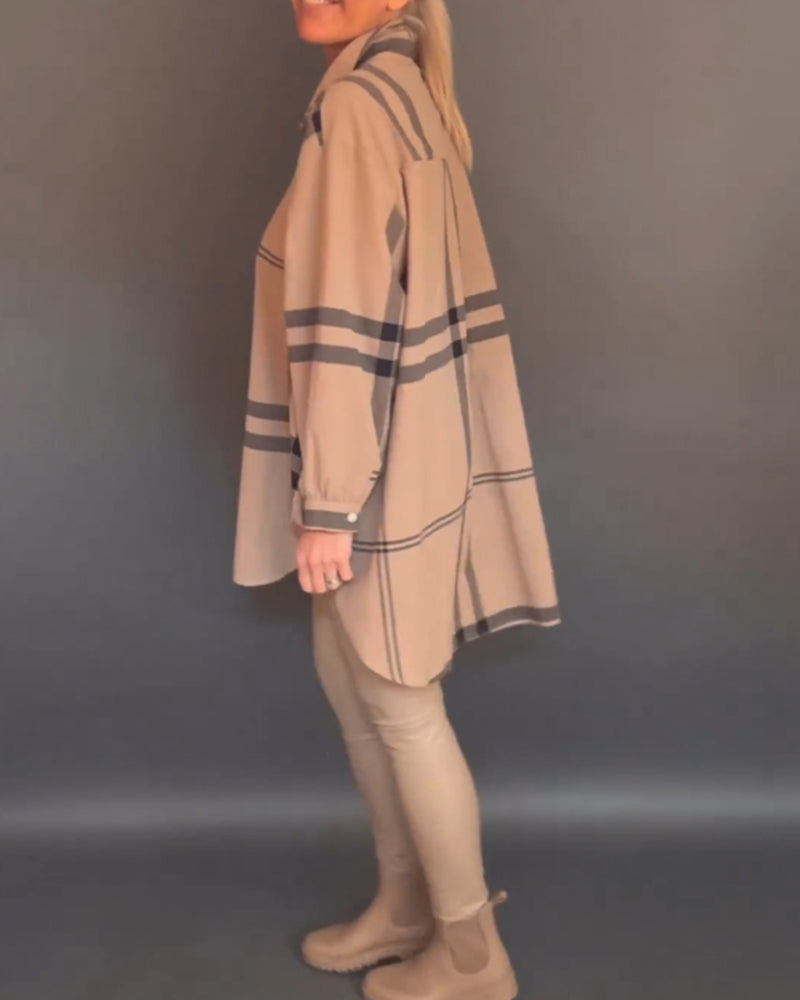 Afslappet uregelmæssig ternet skjorte