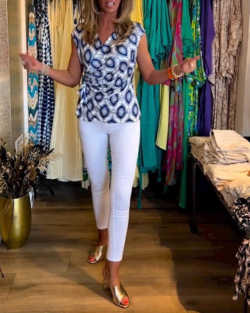 Top uden ærmer med print