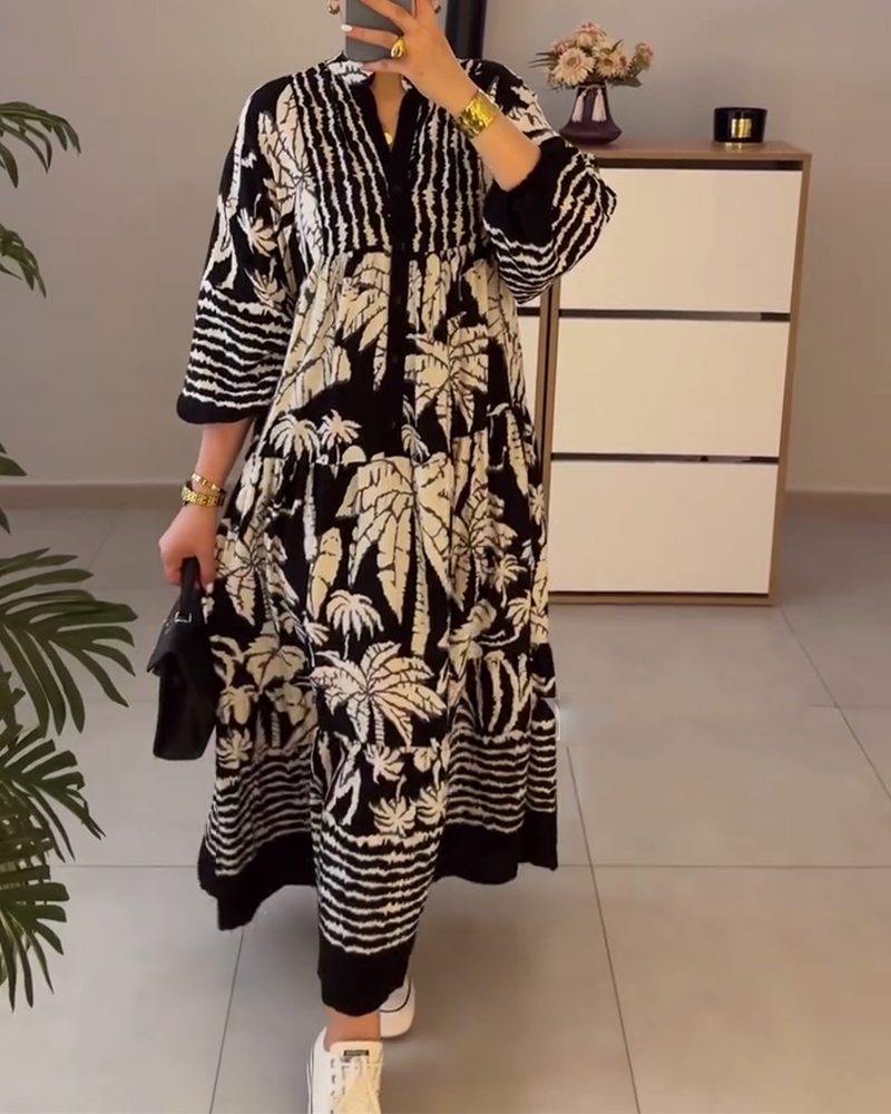 Kjole afslappet løs print