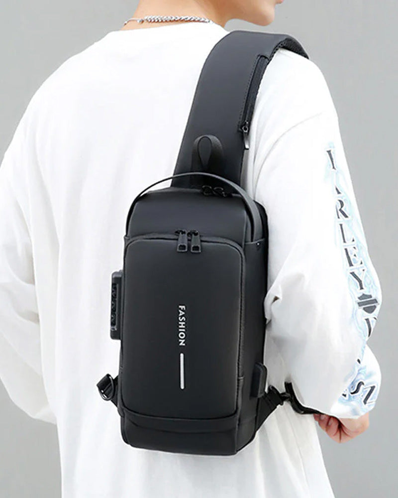 Tyverisikret brysttaske med kodelås