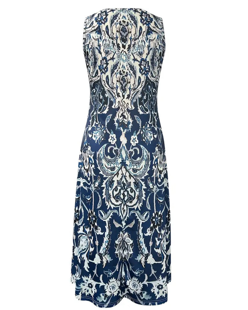 Kjole Ferie Ærmeløs Modeprint