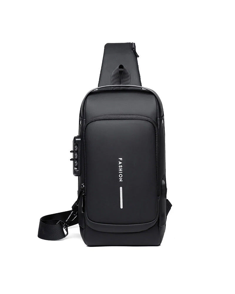 Tyverisikret brysttaske med kodelås