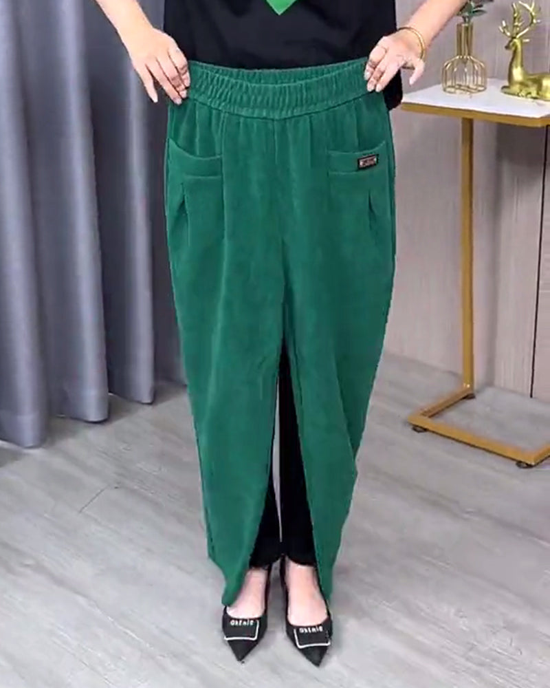 Ensfarvede Stretch-Skinnybukser