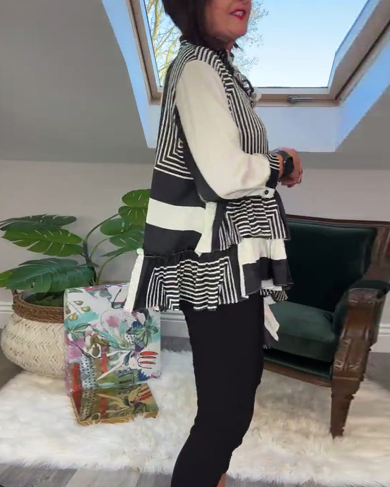 Patchworkskjorte i uregelmæssig stil