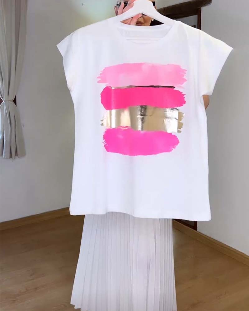 Enkelt top med malede striber