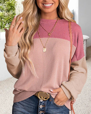 Rundhalset sweatshirt med farveblok