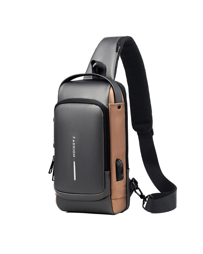 Tyverisikret brysttaske med kodelås