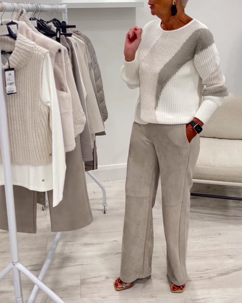 Sweater Crew Neck Komfortabel Casual