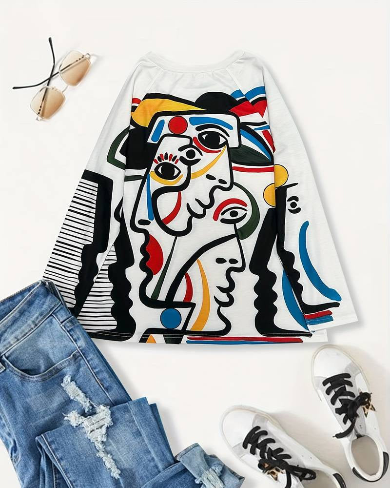 Abstrakt printet top