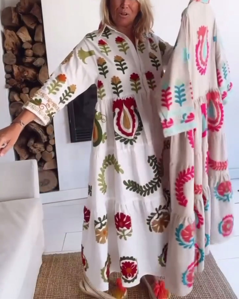 Kjole Blomstret Grafisk Print