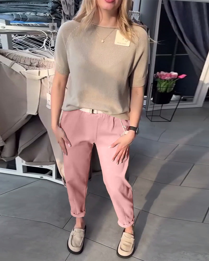 Bukser Ensfarvet Afslappet Lige