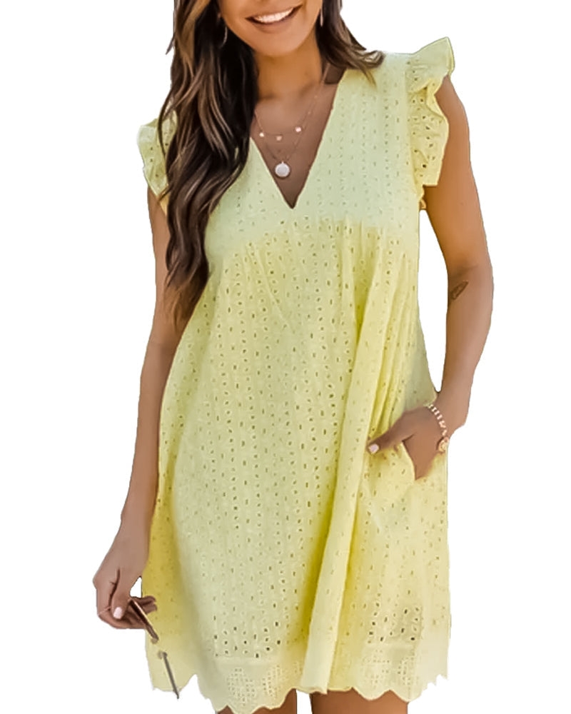 Blonde kjole over knæ