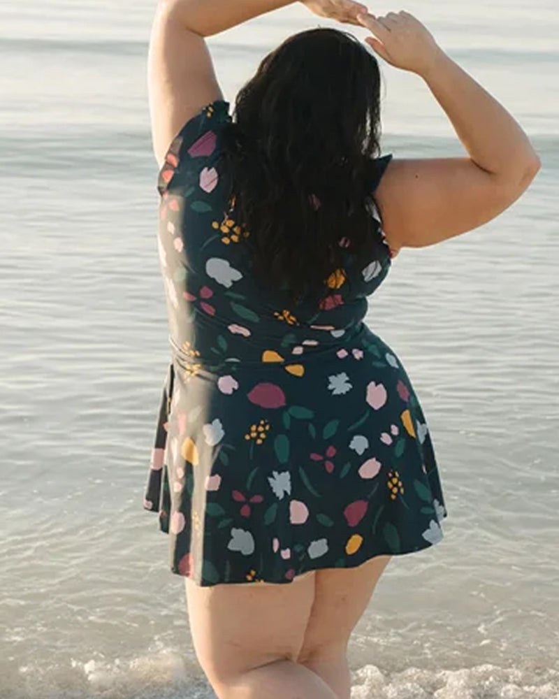 One-piece badedragt med indbygget BH