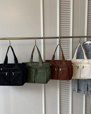 Ensfarvet mulepose i jernbanefløjl