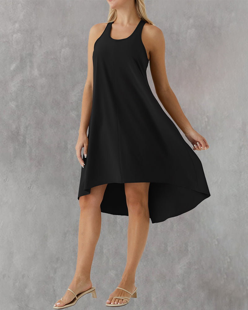 Kjole Indbygget Bh Uregelmæssig Ærmeløs Vest