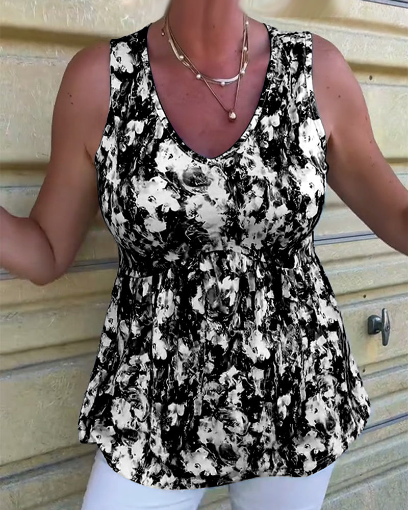 Tanktop Sexet Printet Ærmeløs