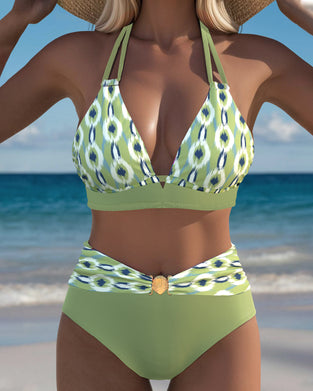 Bikini Sexet Dyb V Slids Print