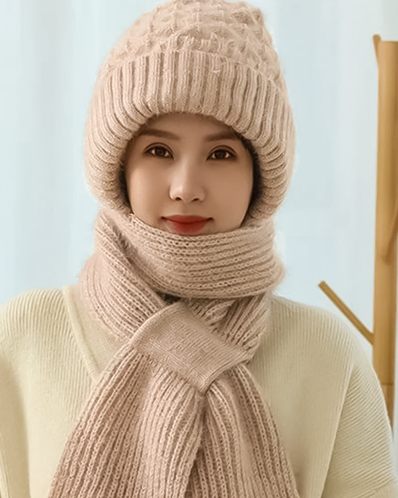 Vindtæt huetørklæde med integreret ørebeskyttelse