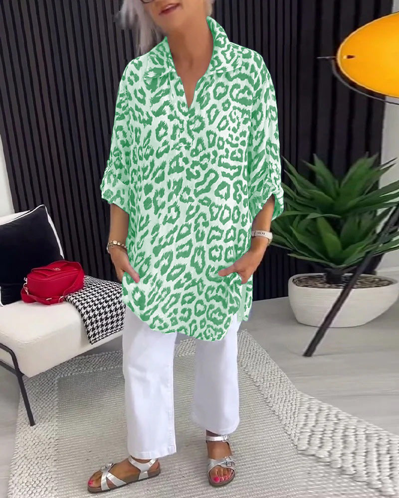 Bluse Krave Leopardtryk