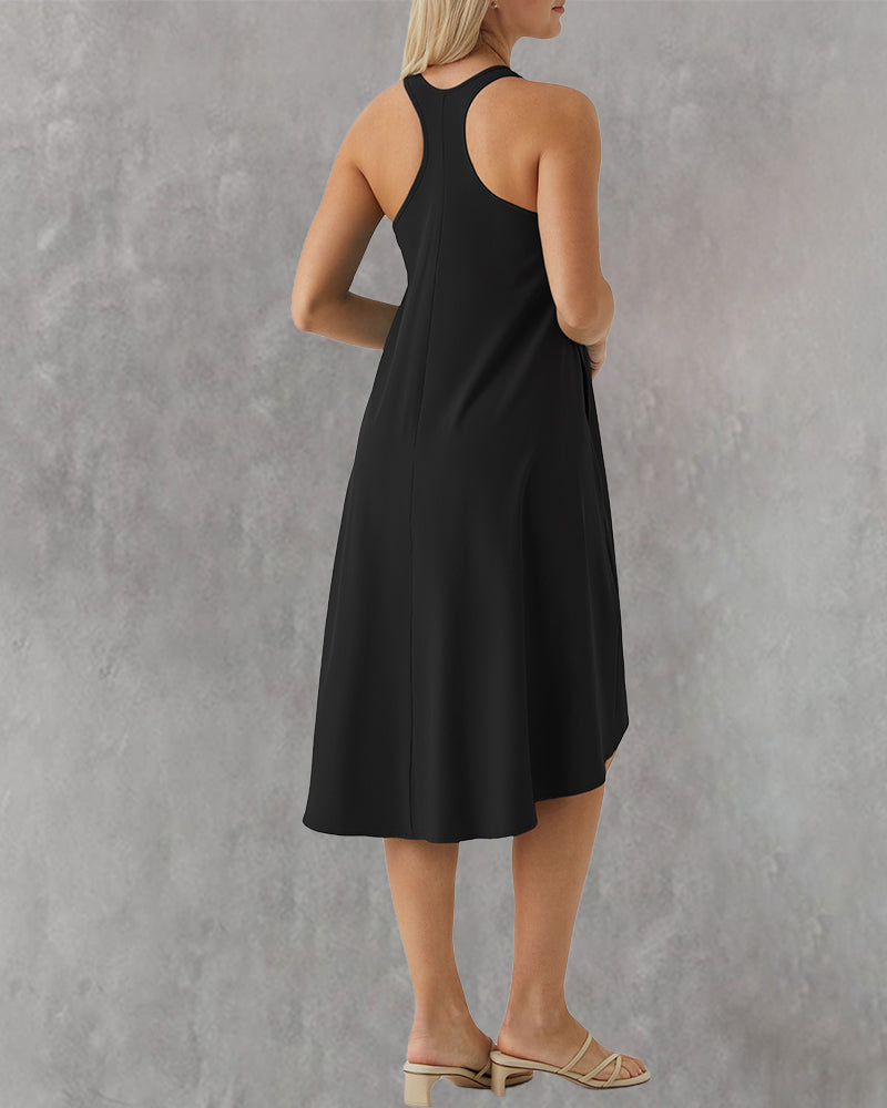 Kjole Indbygget Bh Uregelmæssig Ærmeløs Vest