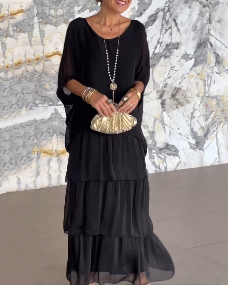 Lagopdelt kjole i løs pasform