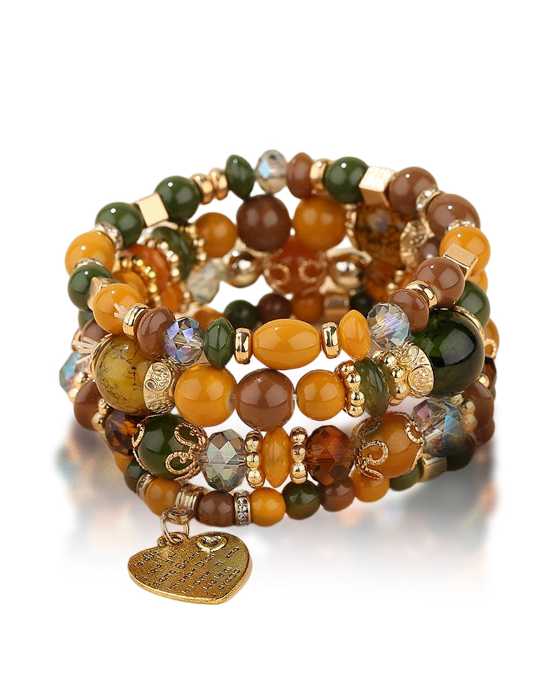 Lagdelt hjerteperlearmbånd