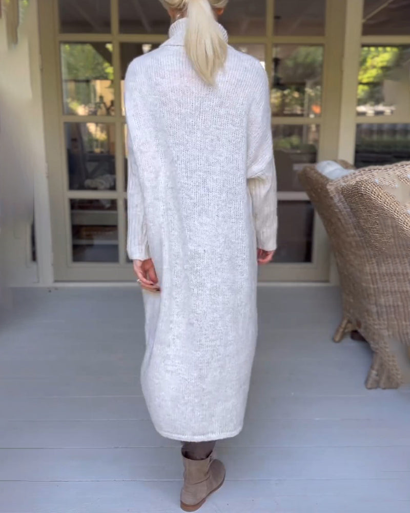 Lang pullover med høj hals