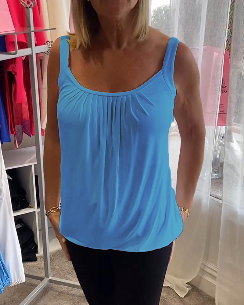 Sæt Plisseret hvid camisole top